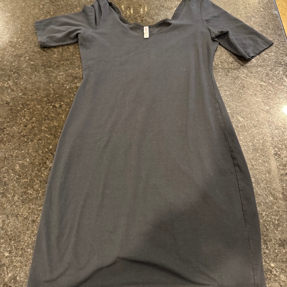 xhileration large junior black tshirt dress mid length